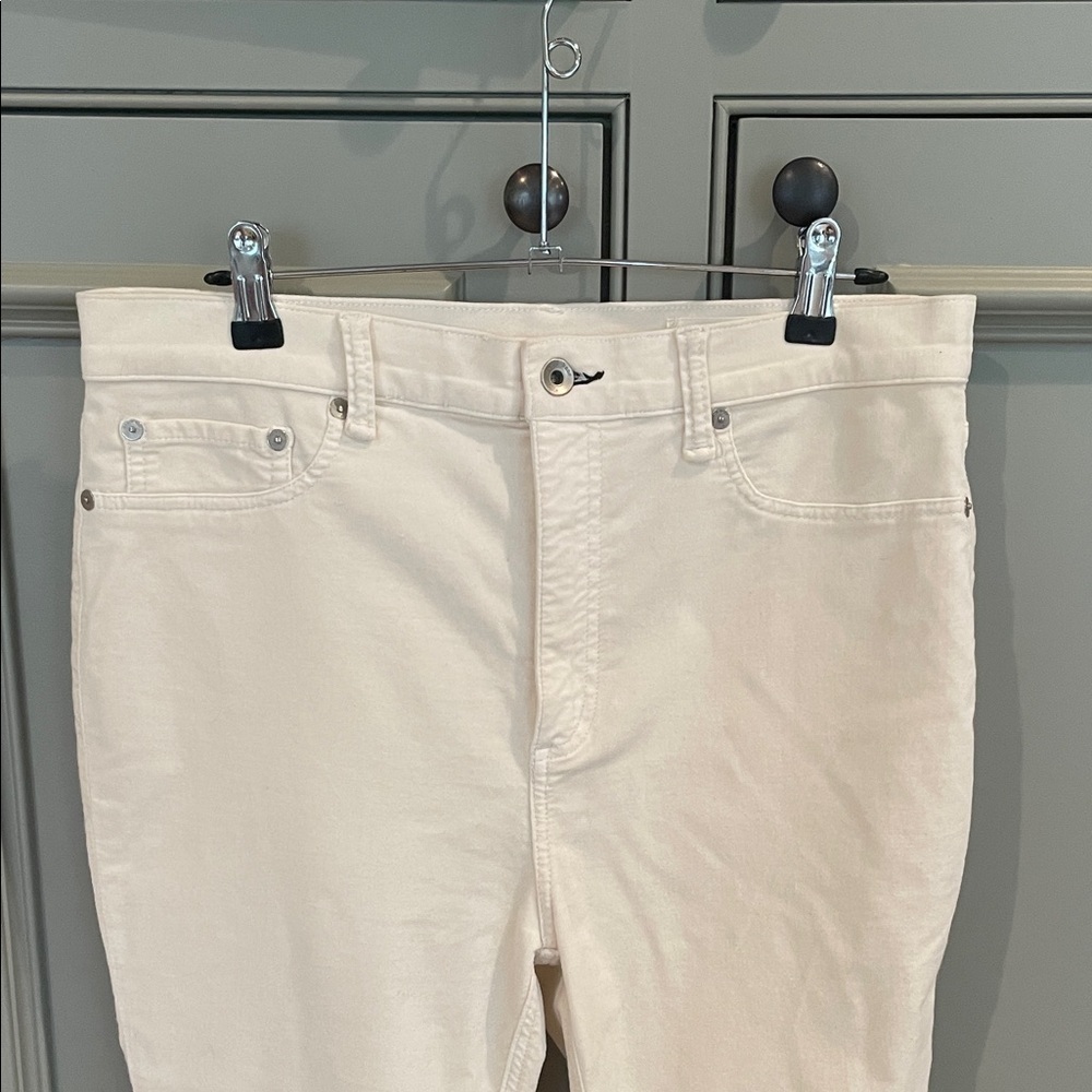 Rag & Bone Velvet Ecru Off White Straight-Leg Jeans EUC Size 31 - Picture 2 of 5
